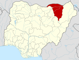 Location of Yobe state, Nigeria. 