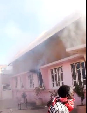 Church building set on fire on Jan. 12, 2024 in Wad Medani, Al Jazirah state, Sudan. 