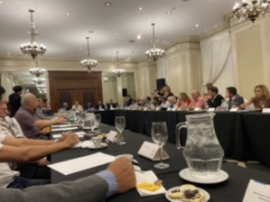 Meeting of the governor of the province of Santa Fe, Maximiliano Pullaro, with the mayor of Rosario, Pablo Javkin, and civil society leaders