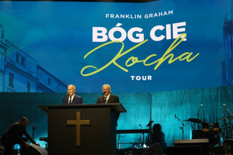 Franklin Graham sharing the gospel in Poland.