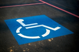 Wheelchair sign on parking lot