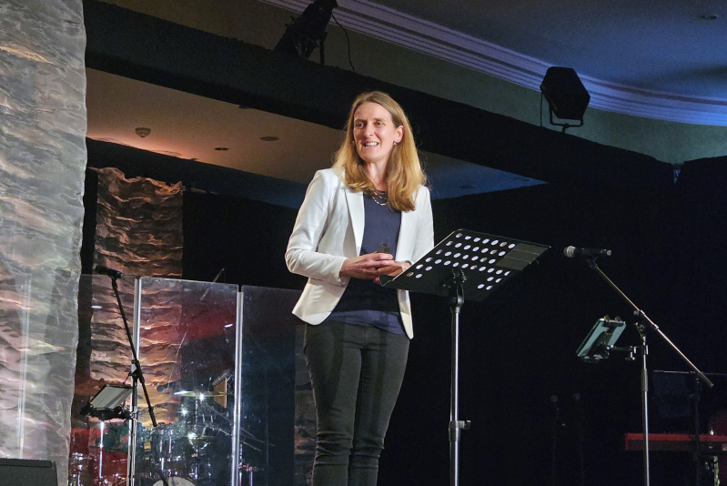 Scientist and apologist Sharon Dirckx speaks at the European Leadership Forum 2024 in Wisla, Poland