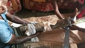 Muslim assailants broke Mukisa Siraji’s leg on May 28, 2024 near Iganga, Uganda. 