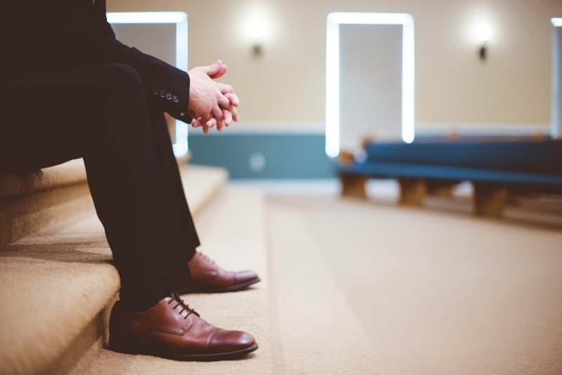 Man sitting in church