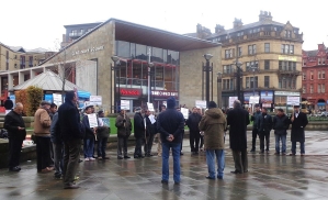 Protest against Pakistan’s blasphemy laws in Bradford, West Yorkshire, England in November 2014. 