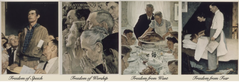 Four freedoms paintings