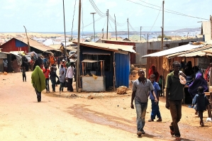 Street in Kismayo, Lower Juba Region, Somalia. 