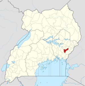 Location of Butaleja District, Uganda. 