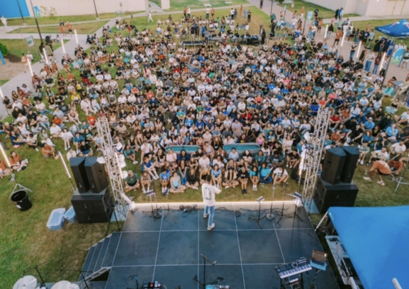 A revival event organized by New Life Young Adults meets at Texas A&M University's Corpus Christi campus on Thursday, Aug. 29, 2024