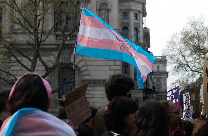 Transflag waved in London, UK