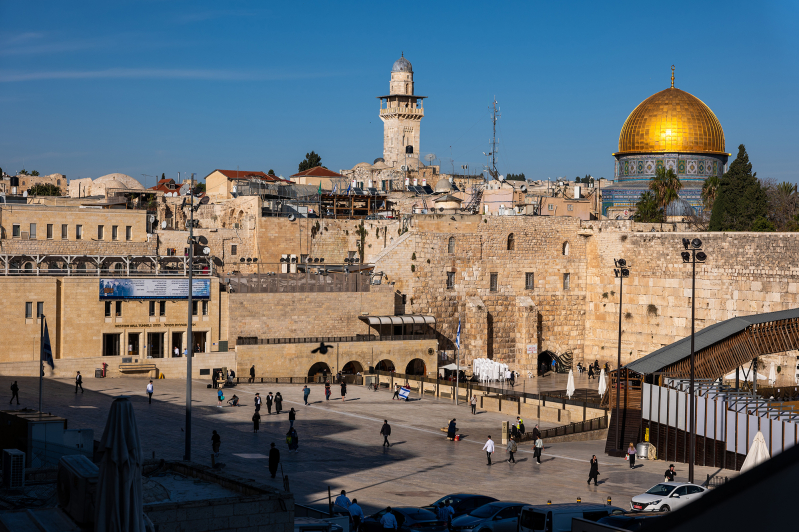 The Western Wall stands in afternoon light in the Old City in Jerusalem, Israel