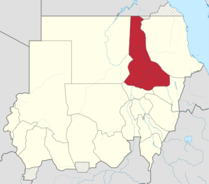 Location of River Nile state in Sudan. 