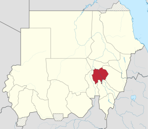 Location of Al Jazirah state, Sudan.