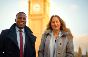 Isabel Vaughan-Spruce with Jeremiah Igunnubole, legal counsel for ADF UK.