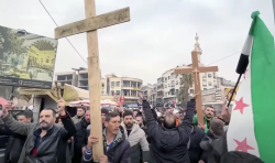 Protests erupted in Syria following the burning of a Christmas tree; Christians cautiously hopeful recognizing long road ahead