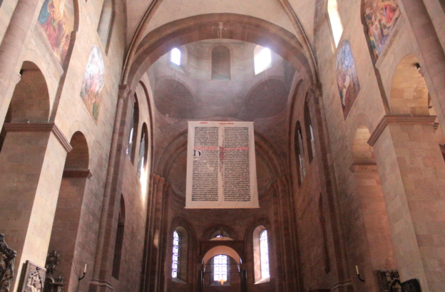 Mainz Cathedral unveils world’s 'largest Bible page' to honor Gutenberg