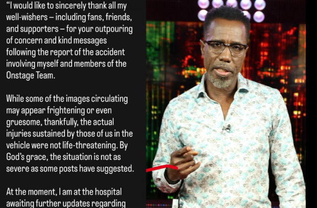Jamaican TV presenter Winford Williams survives dramatic car crash, praises 'God’s grace' that injuries are not severe