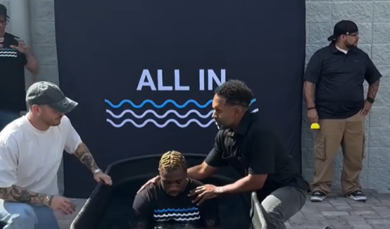 American sprinter Noah Lyles and fiancée Jamaican athlete Junelle Bromfield baptized together in Orlando