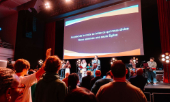 Mass worship celebration event with 500 evangelical churches held in France
