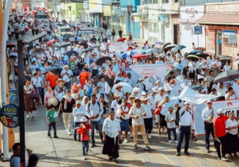 Ten thousand believers mobilize in thanksgiving march for peace in Chiapas, Mexico