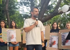 'Rally for Samuel' held in Brisbane after images allegedly show aborted boy dying while sucking his thumb