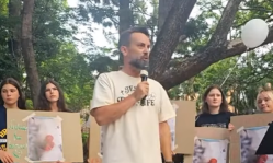 'Rally for Samuel' held in Brisbane after images allegedly show aborted boy dying while sucking his thumb