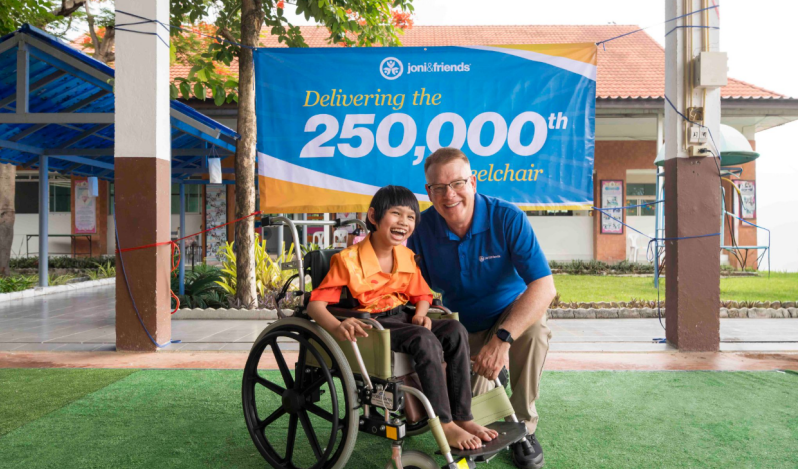 Joni and Friends donates 250,000th wheelchair to Thai girl